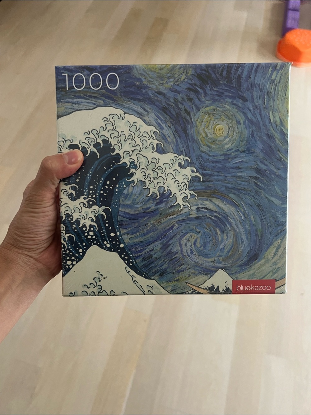 BlueKazooo 1000-Piece Puzzle - Starry Wave Artwork (Blue, White)